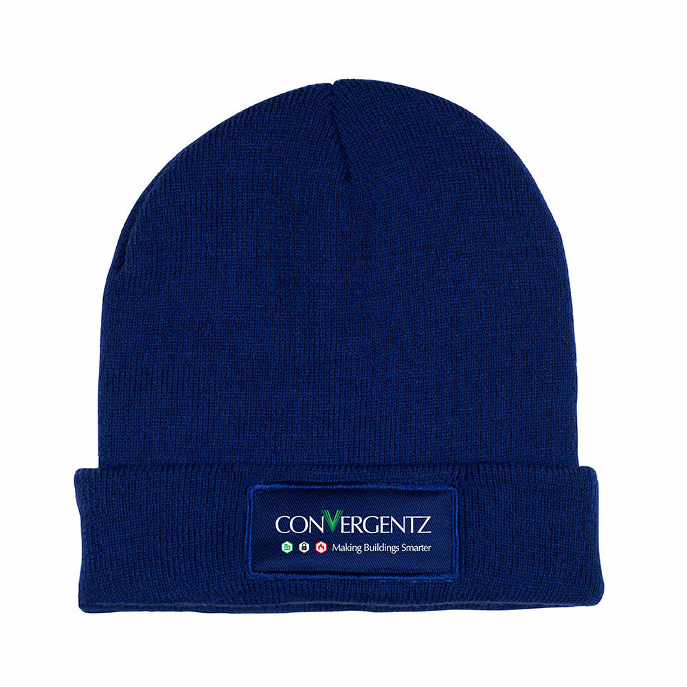 Convergentz Knit Beanie With Patch - Navy