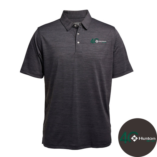 Pebble Beach Men's Heather Texture Polo - Caviar Black