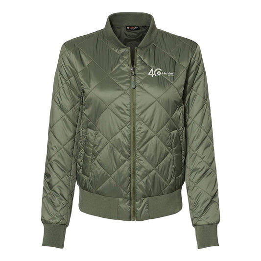 Women's HeatLast Quilted Packable Bomber - Olive Grey